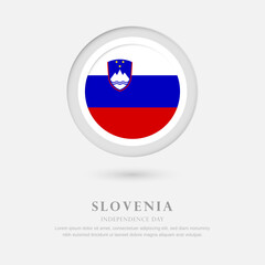 Abstract happy independence day of Slovenia country with country flag in circle greeting background