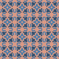 blue pink mandala art seamless pattern floral creative design background vector illustration