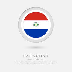 Abstract happy independence day of Paraguay country with country flag in circle greeting background