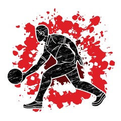 Bowler Bowling Sport Male Player Action Cartoon Graphic Vector