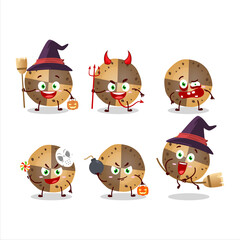 Halloween expression emoticons with cartoon character of sweety cookies