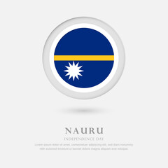 Abstract happy independence day of Nauru country with country flag in circle greeting background