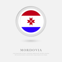 Abstract happy national day of Mordovia country with country flag in circle greeting background