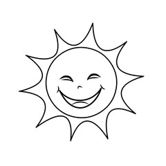 Funny cartoon sun