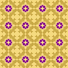 purple violet yellow mandala art seamless pattern floral creative design background vector illustration