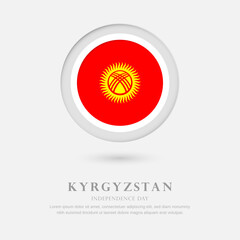 Abstract happy independence day of Kyrgyzstan country with country flag in circle greeting background