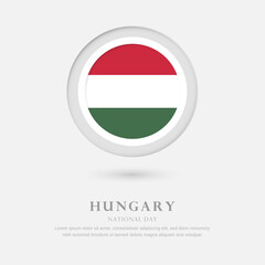 Abstract happy national day of Hungary country with country flag in circle greeting background