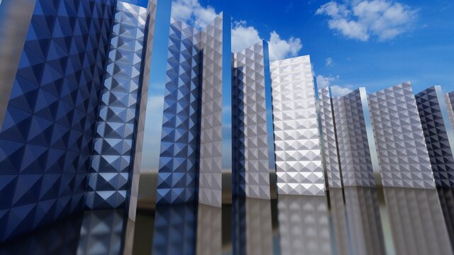Architecture background building exterior 3d render