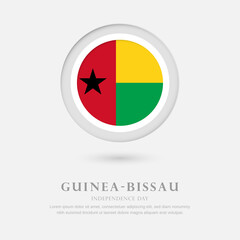 Abstract happy independence day of Guinea-Bissau country with country flag in circle greeting background