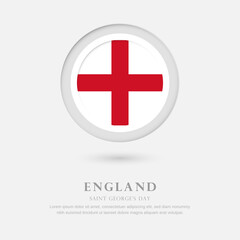 Abstract happy saint george's day of England country with country flag in circle greeting background