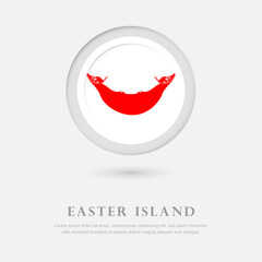 Abstract happy national day of Easter Island country with country flag in circle greeting background