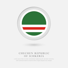 Abstract happy national day of Chechen Republic of Ichkeria country with country flag in circle greeting background