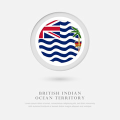 Abstract happy national day of British Indian Ocean Territory country with country flag in circle greeting background