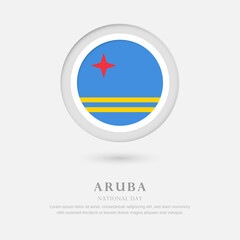 Abstract happy national day of Aruba country with country flag in circle greeting background