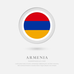 Abstract happy independence day of Armenia country with country flag in circle greeting background