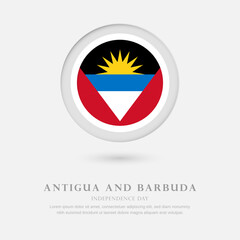 Abstract happy independence day of Antigua and Barbuda country with country flag in circle greeting background