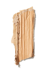 Torn old cardboard isolated on white background