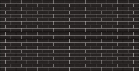 Black brick wall texture background graphic design with copy space for text.