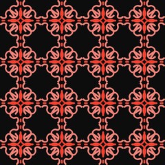 black red mandala art seamless pattern floral creative design background vector illustration