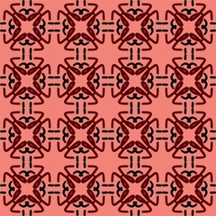 black red mandala art seamless pattern floral creative design background vector illustration