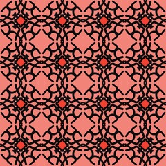 Fototapeta premium black red mandala art seamless pattern floral creative design background vector illustration