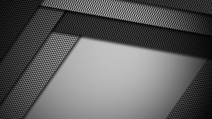 abstract background of graphic elements in carbon design - transition to free space for your text or message - 3D Illustration