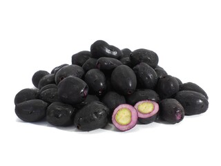 jambolan plum on white background.
