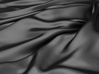 Abstract background luxury cloth. Smooth elegant black silk or satin