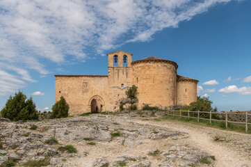 Fototapeta na wymiar The hermitage of San Frutos in the Hoces del Duraton in the province of Segovia in Spain