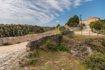 Fototapeta premium The hermitage of San Frutos in the Hoces del Duraton in the province of Segovia in Spain