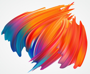 Colourful abstract colour paint brush strokes