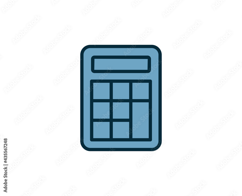 Poster calculator line icon. high quality outline symbol for web design or mobile app. thin line sign for d