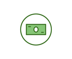 Line dollar icon isolated 