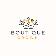 Crown Floral Logo Template Logo Template. Vector Illustration