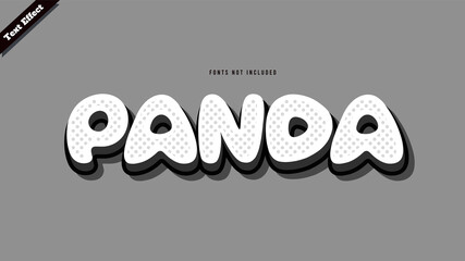 panda text effect design vector. editable 3d text © hjhofficial