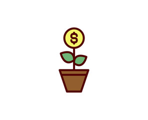 Money grow line icon. 