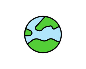 Earth premium line icon. Simple high quality pictogram. Modern outline style icons. Stroke vector illustration on a white background. 