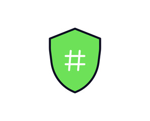 Hashtag flat icon. Thin line signs for design logo, visit card, etc. Single high-quality outline symbol for web design or mobile app. Sign outline pictogram.