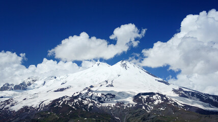 Fototapeta na wymiar Elbrus summit, mountain in summer