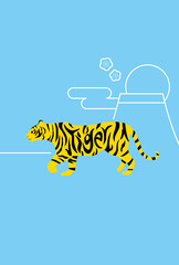 2022年　年賀状デザイン　虎　タイガーの文字　寅年