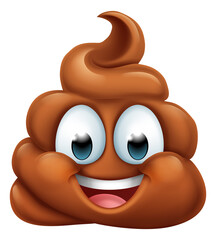 Fototapeta premium Happy Poop Poo Emoticon Poomoji Emoji Icon