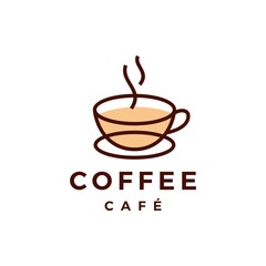 coffee cup cafe logo vector icon illustration