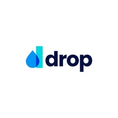 d letter drop droplet overlapping color logo vector icon illustration - obrazy, fototapety, plakaty