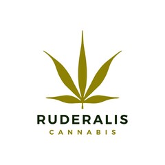ruderalis cannabis logo vector icon illustration