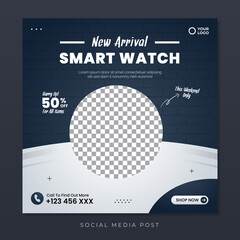 Smart watch sale square banner for social media post template