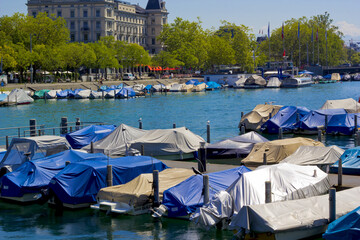 beautiful scene in Zurich city in switzerland