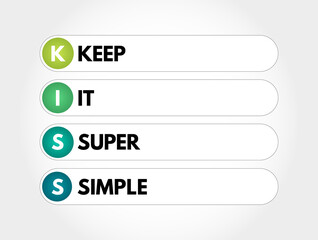 KISS - Keep It Super Simple acronym, business concept background