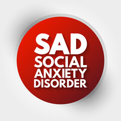 SAD - Social Anxiety Disorder acronym, concept background