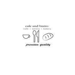 Fototapeta premium Line Art Logo Design Component Cafe Vector Design Illustration