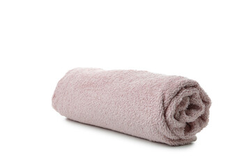 Clean rolled towel isolated on white background